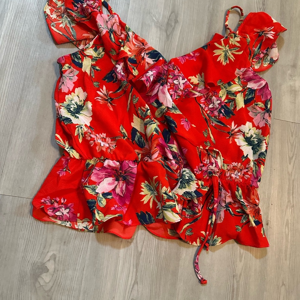 Floral Red Women's Top